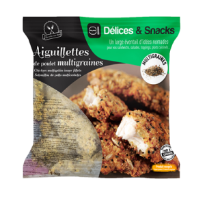 AIGUILLETTES DE POULET PANEES MULTIGRAINES 1KG D&S