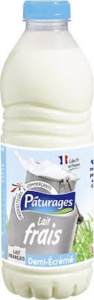 PATURAGE LAIT FRAIS 1/2 ECREME 1 Litre 