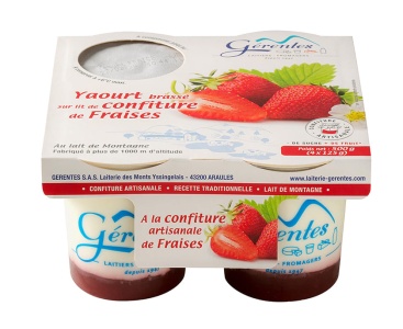 YAOURT FRAISE 125GR X 4 GERENTES