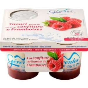 YAOURT FRAMBOISES 125GR X 4 GERENTES